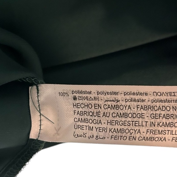 Zara Womens Satin Effect Shirt- Dark Green Button Down Blouse- Size Medium - Picture 14 of 16